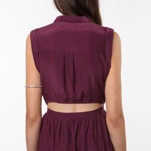 Purple Button up dress with cut-out back